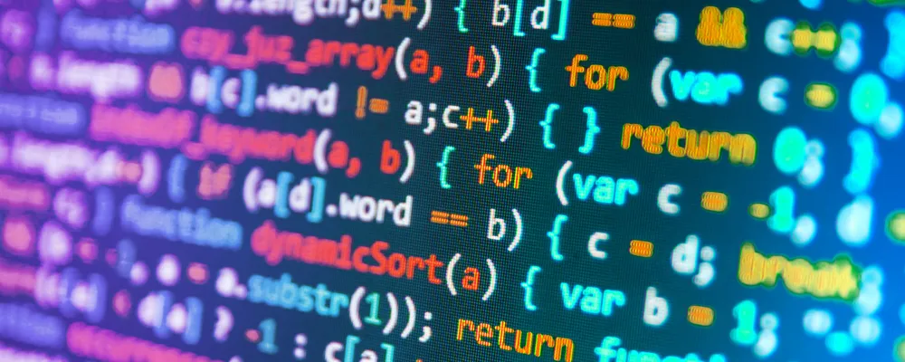Colorful computer code.