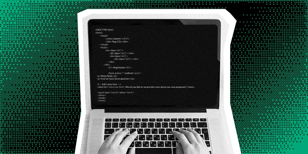 A computer screen split between two codebases